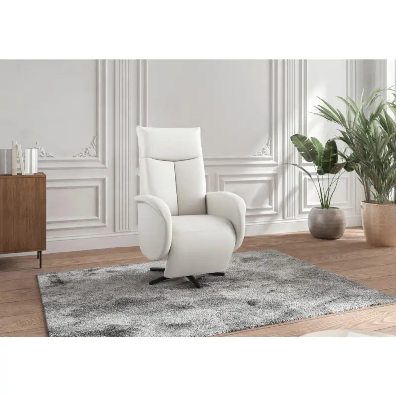 Relaxsessel in Leder Wei&szlig;