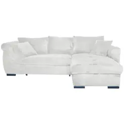 Ecksofa in Cord Hellgrau