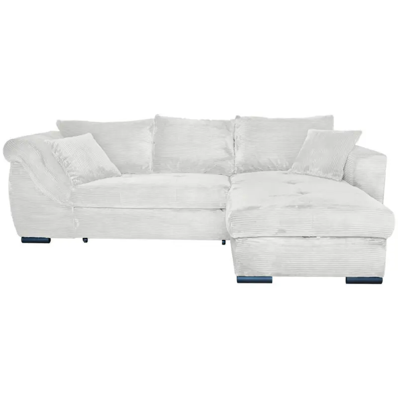 Ecksofa in Cord Hellgrau