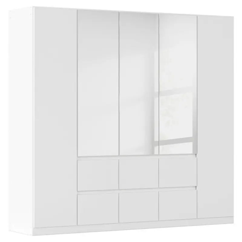 Dreht&uuml;renschrank in Silberfarben, Wei&szlig;