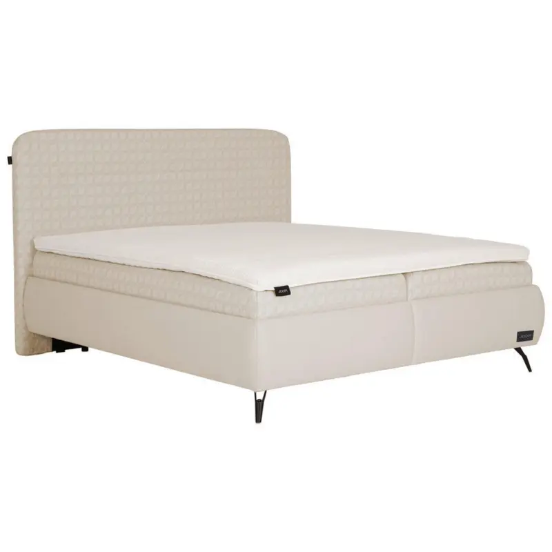 Polsterbett gepolstertes Kopfteil, Lattenroste, Matratzen Sandfarben 180/200 cm