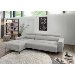 Ecksofa in Chenille Grau 188/276 cm