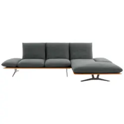 Ecksofa in Flachgewebe Grau 314/159 cm