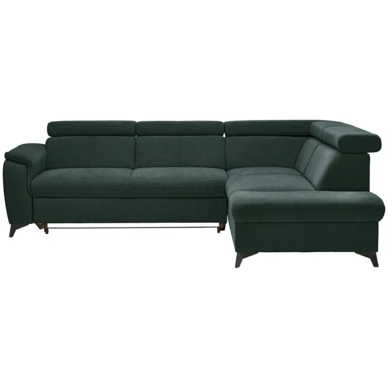 Ecksofa Prag in Chenille Petrol, Dunkelgr&uuml;n 260/203 cm