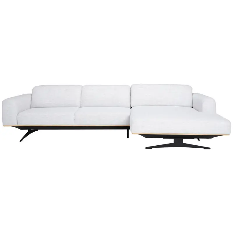 Ecksofa in Struktur Hellgrau 305/163 cm