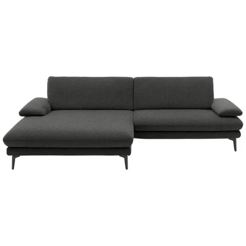 Ecksofa in Velours Dunkelgrau 184/284 cm