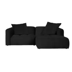 Ecksofa Mosso in Webstoff Schwarz 240/173 cm