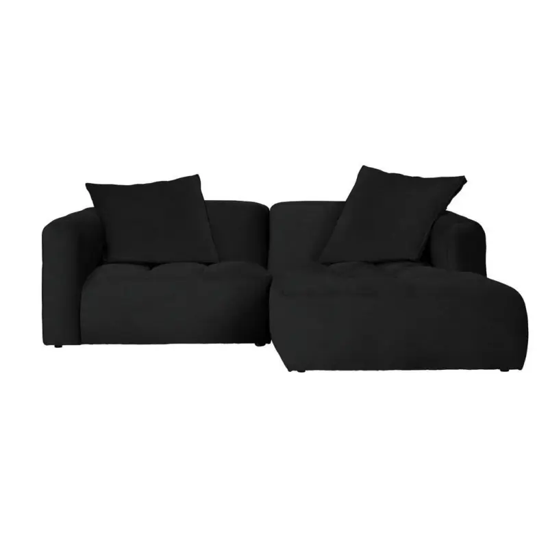 Ecksofa Mosso in Webstoff Schwarz 240/173 cm