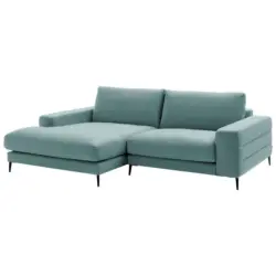Ecksofa in Velours T&uuml;rkis 177/253 cm