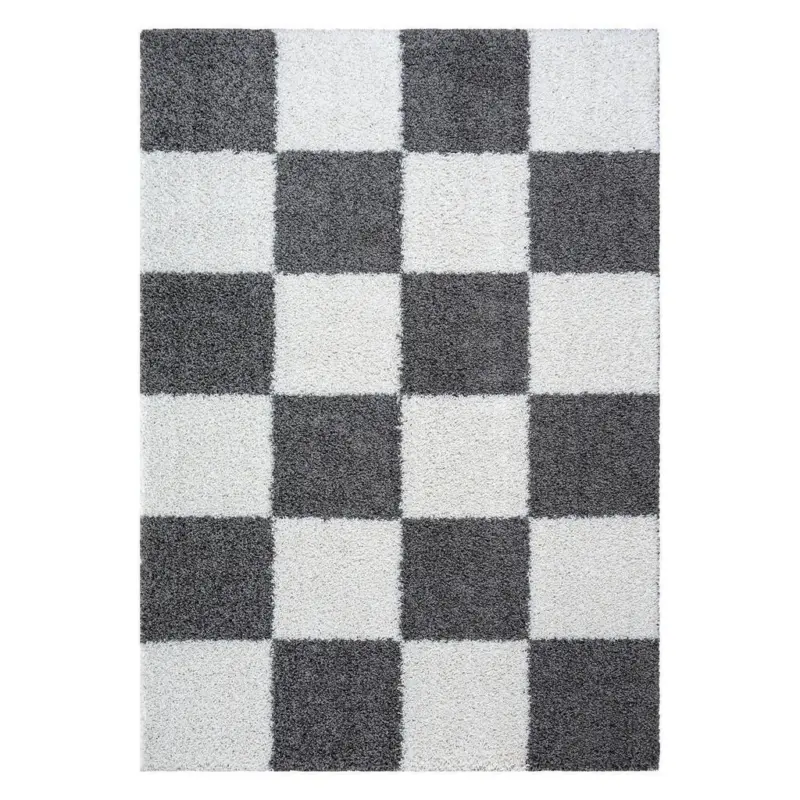 Hochflorteppich 140/200 cm Milano Grau, Wei&szlig;