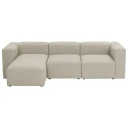 Ecksofa in Flachgewebe Creme