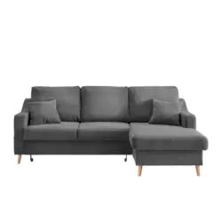 Ecksofa in Cord Grau