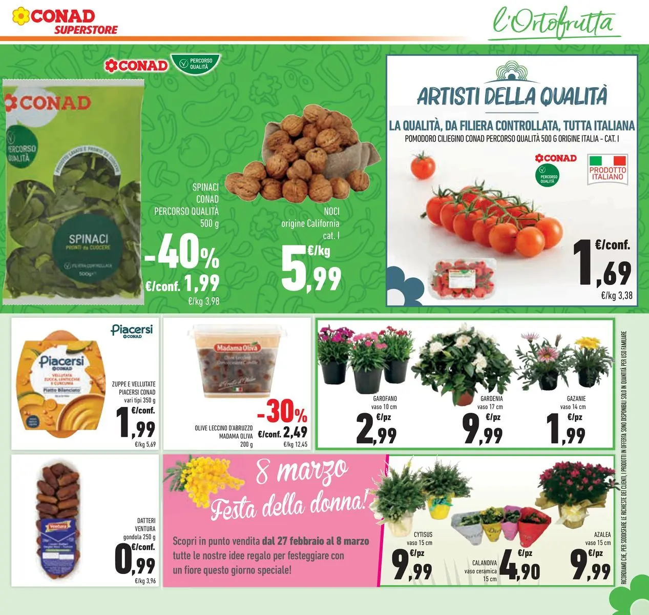 Volantino Conad dal 25/02/2026 > Anteprima | Pagina: 11 | Prodotti: Pomodoro, Olive, Noci, Spinaci