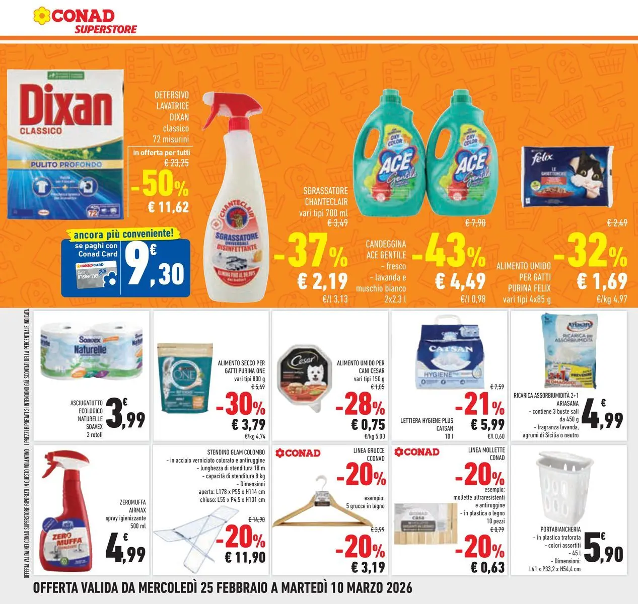 Volantino Conad dal 24/02/2026 > Anteprima | Pagina: 28 | Prodotti: Lavatrice, Stendino, Grucce, Portabiancheria