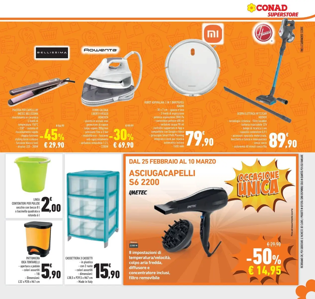 Volantino Conad dal 25/02/2026 > Anteprima | Pagina: 29 | Prodotti: Xiaomi, Acqua, Scopa, Contenitore