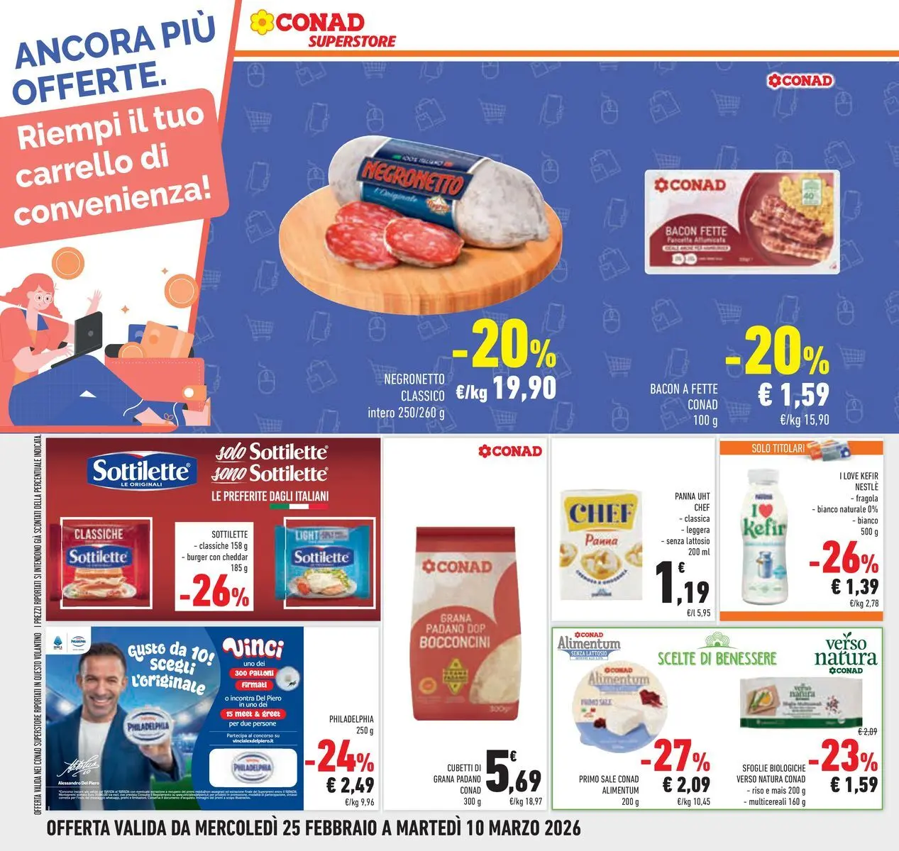 Volantino Conad dal 24/02/2026 > Anteprima | Pagina: 30 | Prodotti: Panna, Pancetta, Carrello, Grana Padano