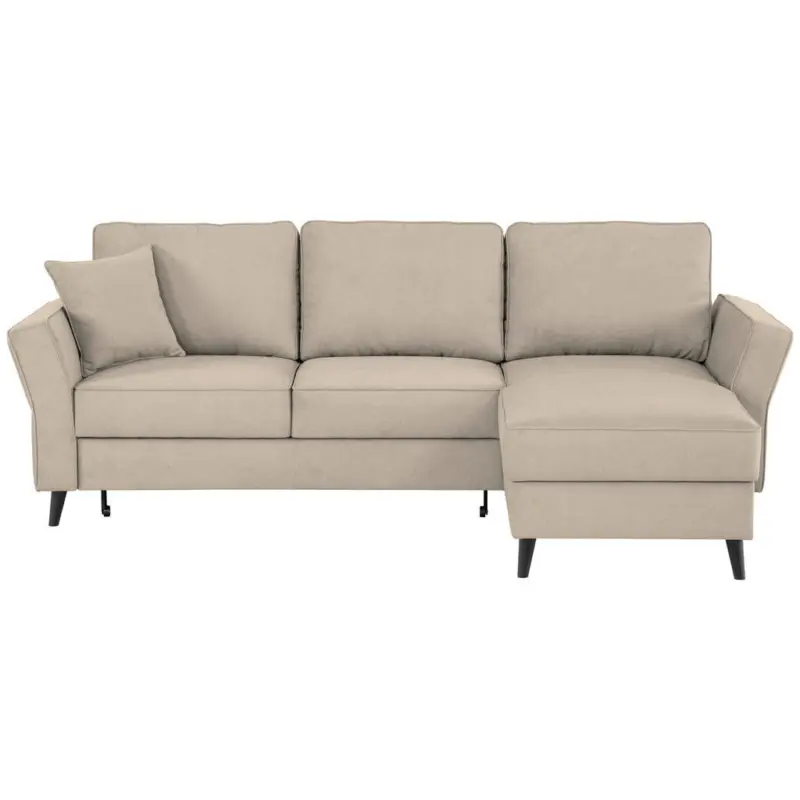 Ecksofa in Velours Beige