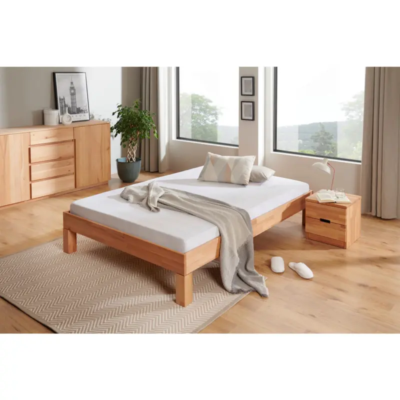 Futonbett 140/200 cm in Kernbuche