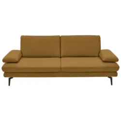 3-Sitzer-Sofa in Echtleder Currygelb