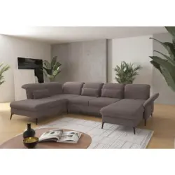 Wohnlandschaft in Flachgewebe Taupe