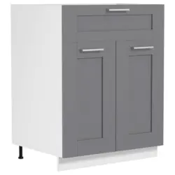 K&uuml;chenunterschrank 60/82/46 cm in Anthrazit, Wei&szlig;