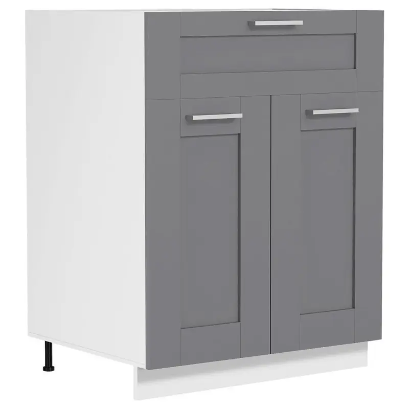 K&uuml;chenunterschrank 60/82/46 cm in Anthrazit, Wei&szlig;