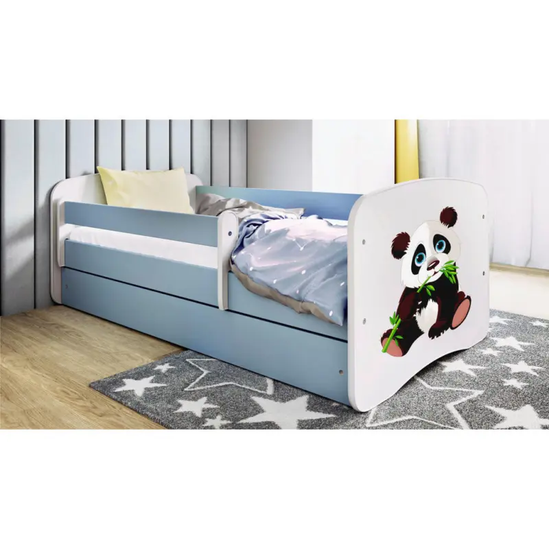 Kinder-/Juniorbett 80/160 cm in Blau, Wei&szlig;