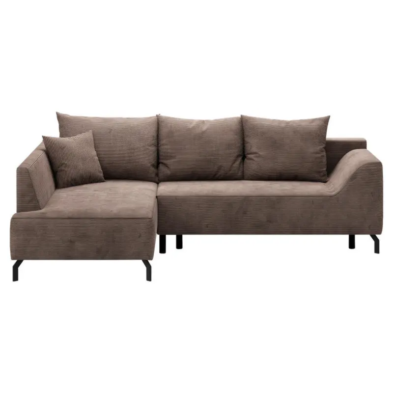 Eckschlafsofa in Cord Braun