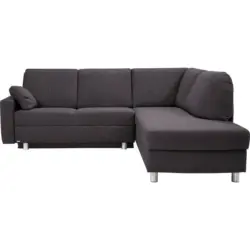 Ecksofa in Chenille Schieferfarben, Dunkelgrau 227/208 cm