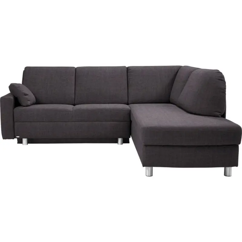 Ecksofa in Chenille Schieferfarben, Dunkelgrau 227/208 cm