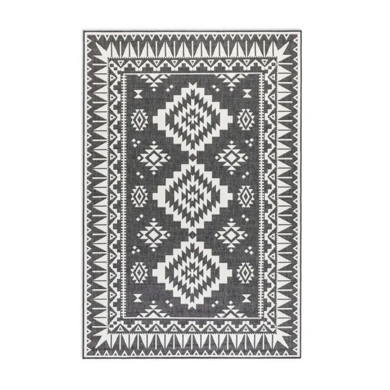 Outdoorteppich 120/170 cm Gemini Schwarz, Wei&szlig;