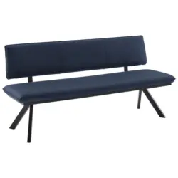 Sitzbank 200/86/60 cm in Schwarz, Dunkelblau