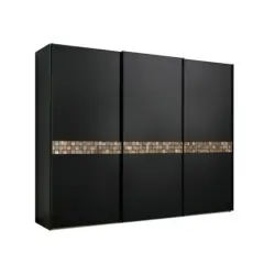 Schwebet&uuml;renschrank in Anthrazit, Schwarz, Eiche dunkel