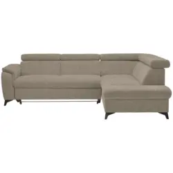 Ecksofa Prag in Teddystoff Braun