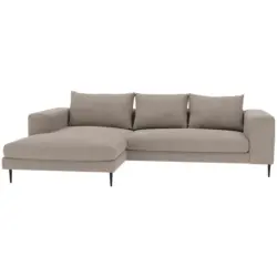 Ecksofa Aurora in Struktur Taupe 170/275 cm