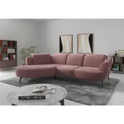 Ecksofa ZOE E in Chenille Aubergine 199/309 cm