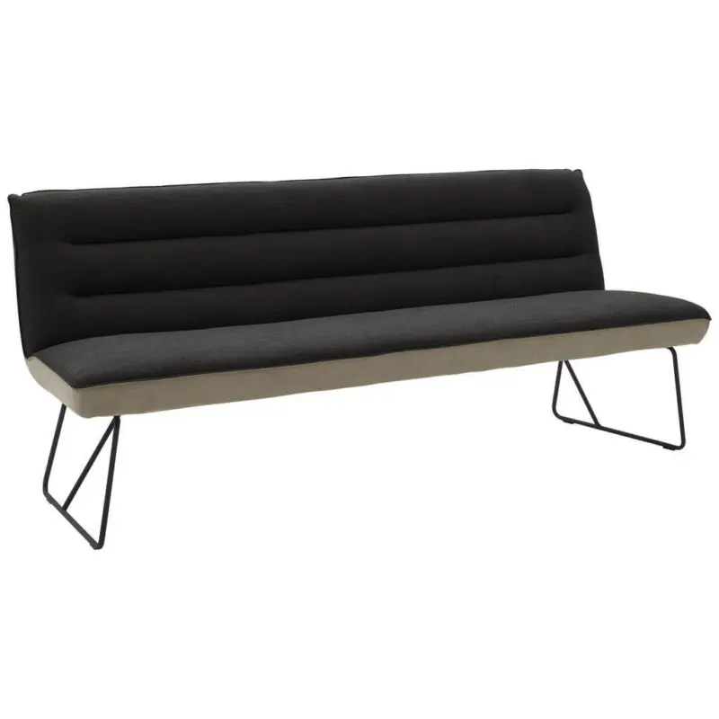 Sitzbank 218/89/68 cm in Anthrazit, Schwarz, Greige