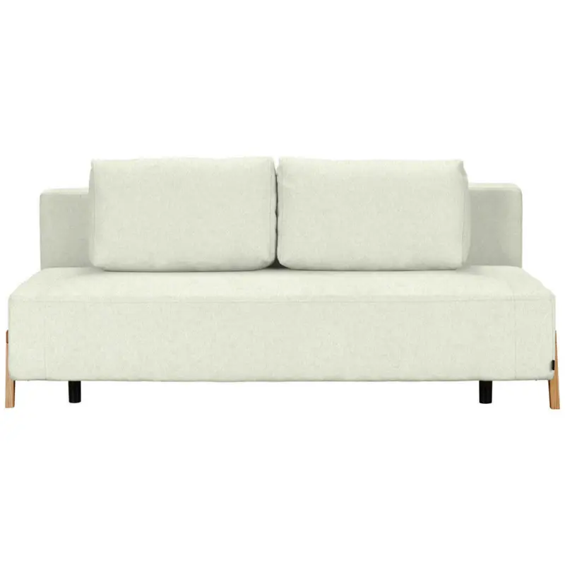 Schlafsofa in Teddystoff Wei&szlig;