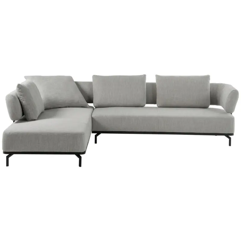 Ecksofa Palio in Flachgewebe Hellgrau 237/302 cm