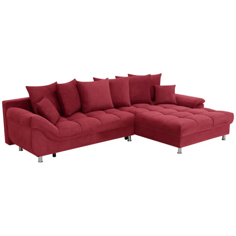 Ecksofa Erice in Flachgewebe, Mikrofaser Rot 312/198 cm
