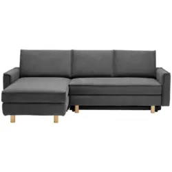 Ecksofa in Chenille Dunkelgrau 170/237 cm