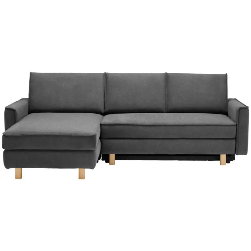 Ecksofa in Chenille Dunkelgrau 170/237 cm