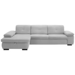 Ecksofa in Flachgewebe Ecru 174/297 cm