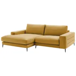 Ecksofa in Velours Goldfarben 177/253 cm