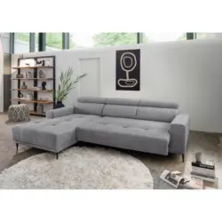 Ecksofa in Chenille Dunkelgrau 188/276 cm