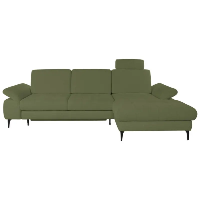 Ecksofa Alma in Chenille Gr&uuml;n 285/191 cm