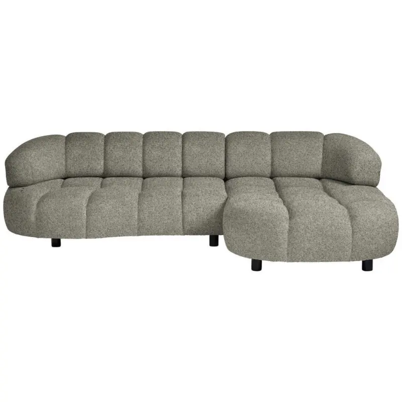Ecksofa in Webstoff Beige 284/183 cm