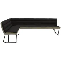 Eckbank 184/304 cm in Anthrazit, Schwarz, Greige
