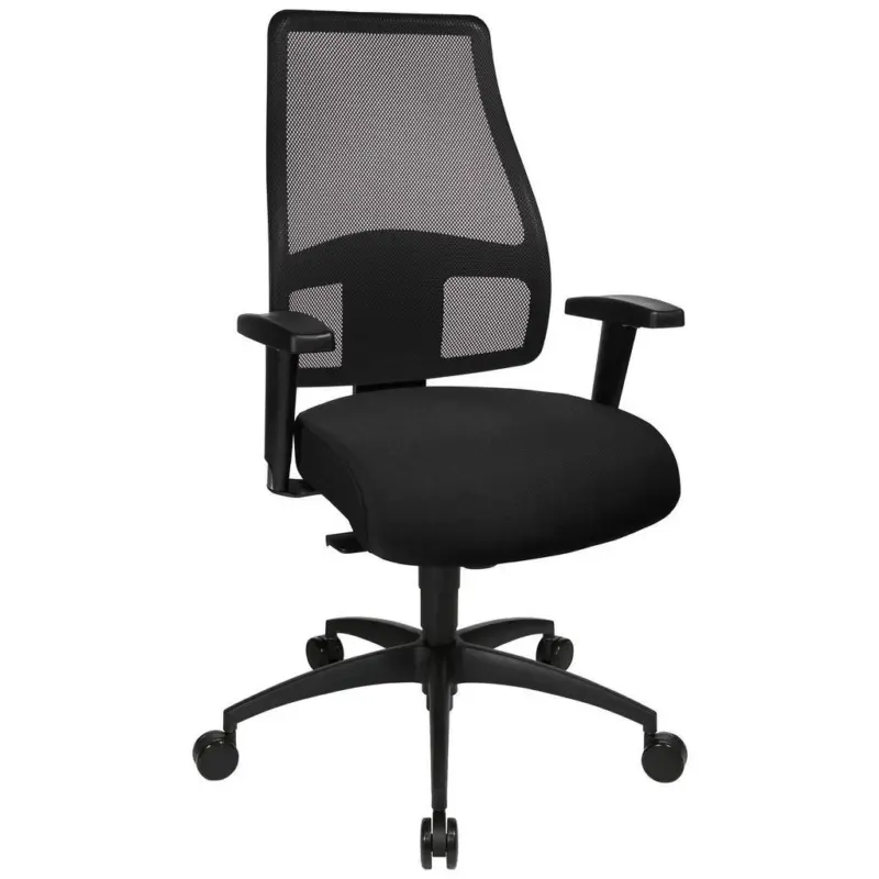 Drehstuhl in Flachgewebe Schwarz