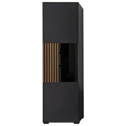 Vitrine in furniert Kernnussbaum Anthrazit, Nussbaumfarben